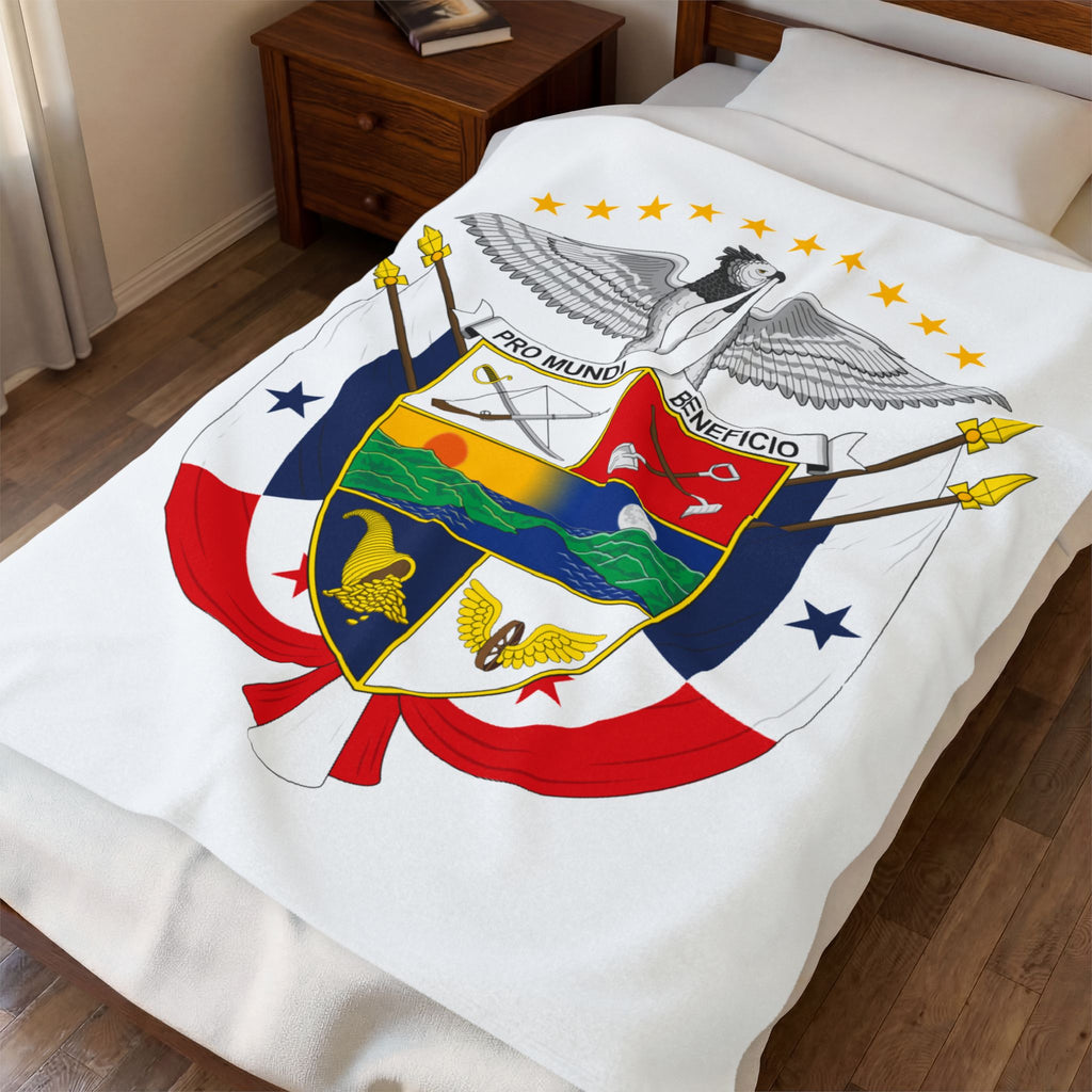 Colcha de terciopelo de algodón Panamá Escudo Nacional de Panamá