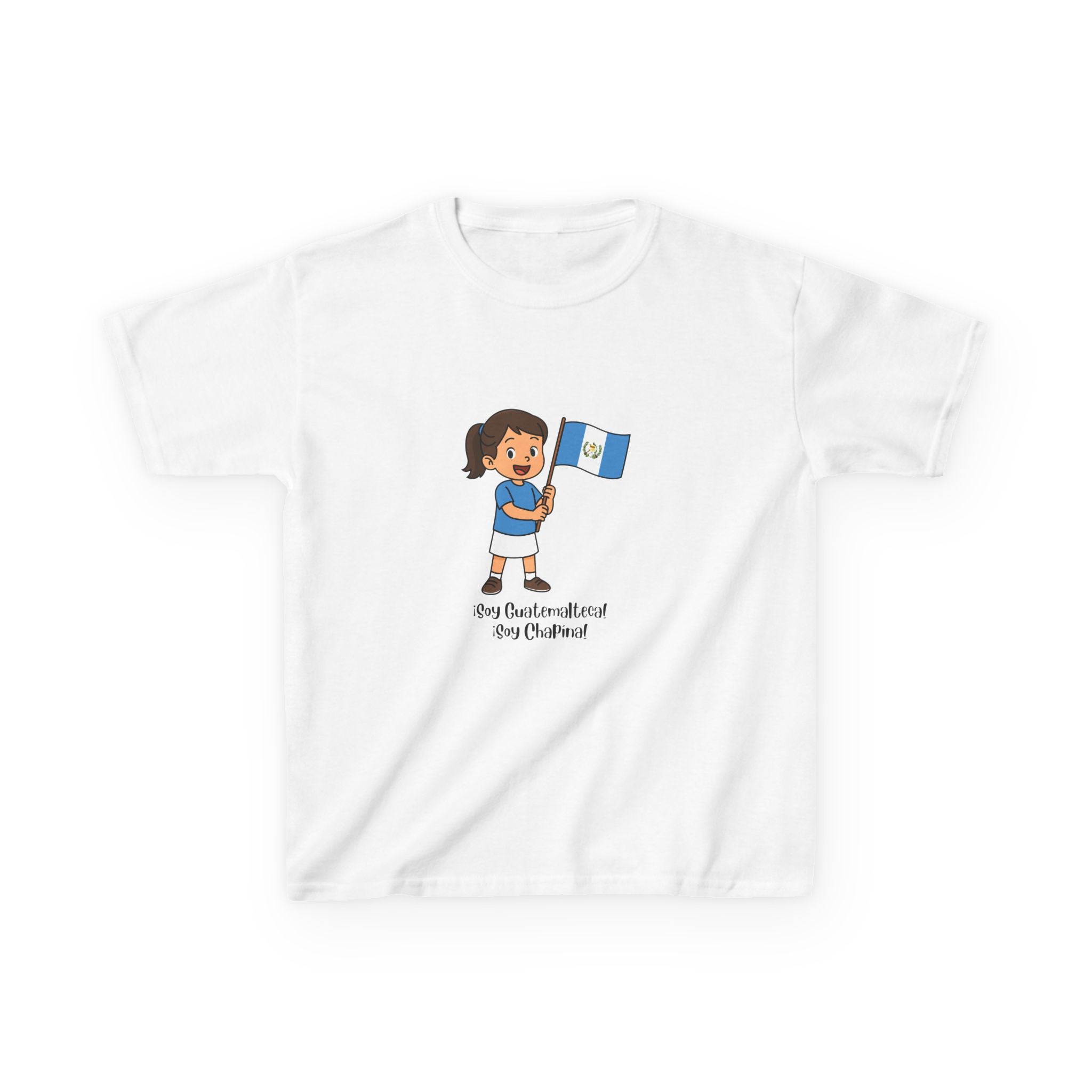 ALGODÓN GRUESO Camiseta de Niñas Guatemala Soy Guatemalteca Soy Chapína