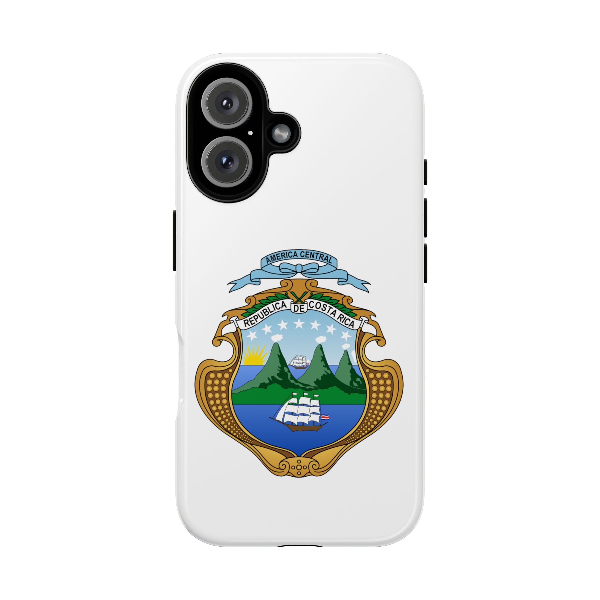 Funda Rigída Protectora para Teléfono iPhone 16 Costa Rica Escudo Nacional de Costa Rica