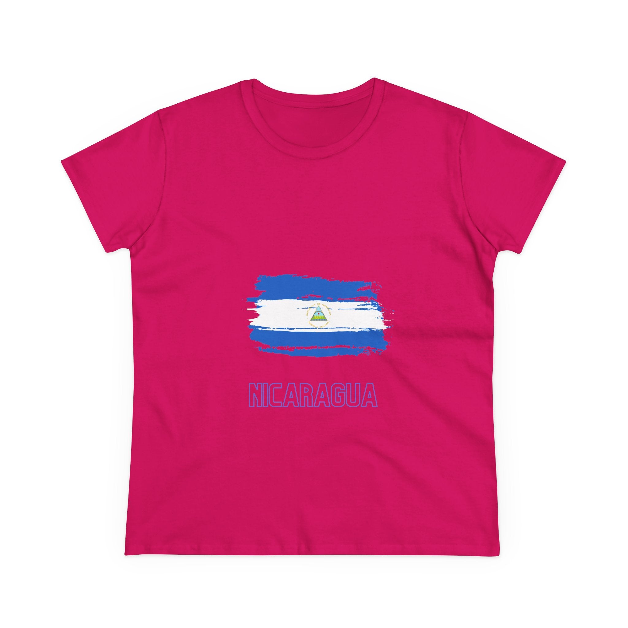 ALGODÓN DE MEDIO GROSOR Camiseta de Mujeres Nicaragua Bandera de Nicaragua