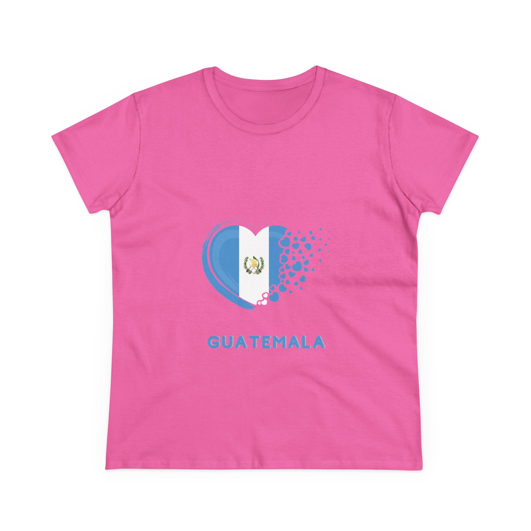 ALGODÓN DE MEDIO GROSOR Camiseta de Mujeres Diseño Corazón Guatemala