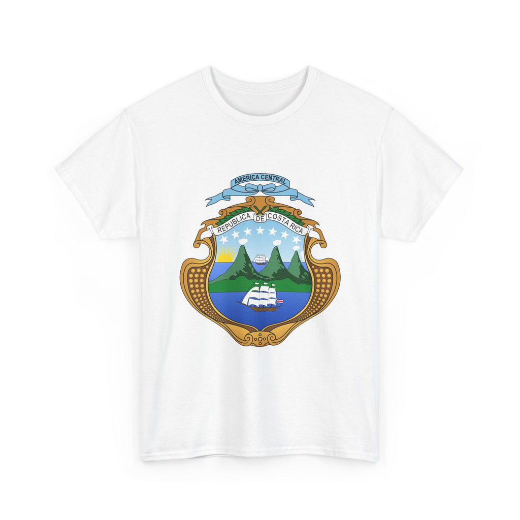 ALGODÓN GRUESO Camiseta de Hombres Costa Rica Escudo Nacional de Costa Rica