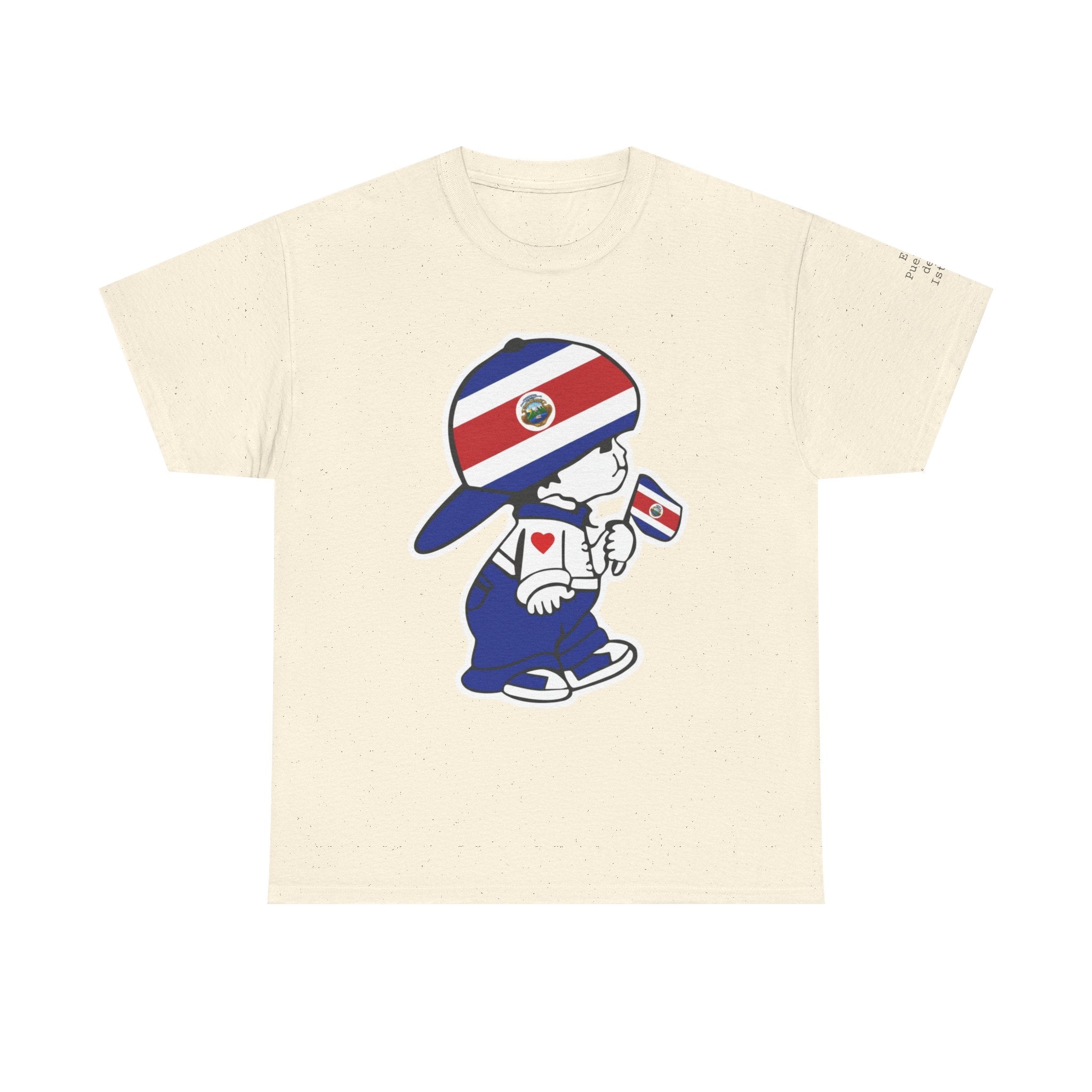 ALGODÓN GRUESO Camiseta de Hombres Costa Rica El Niño Tico Original