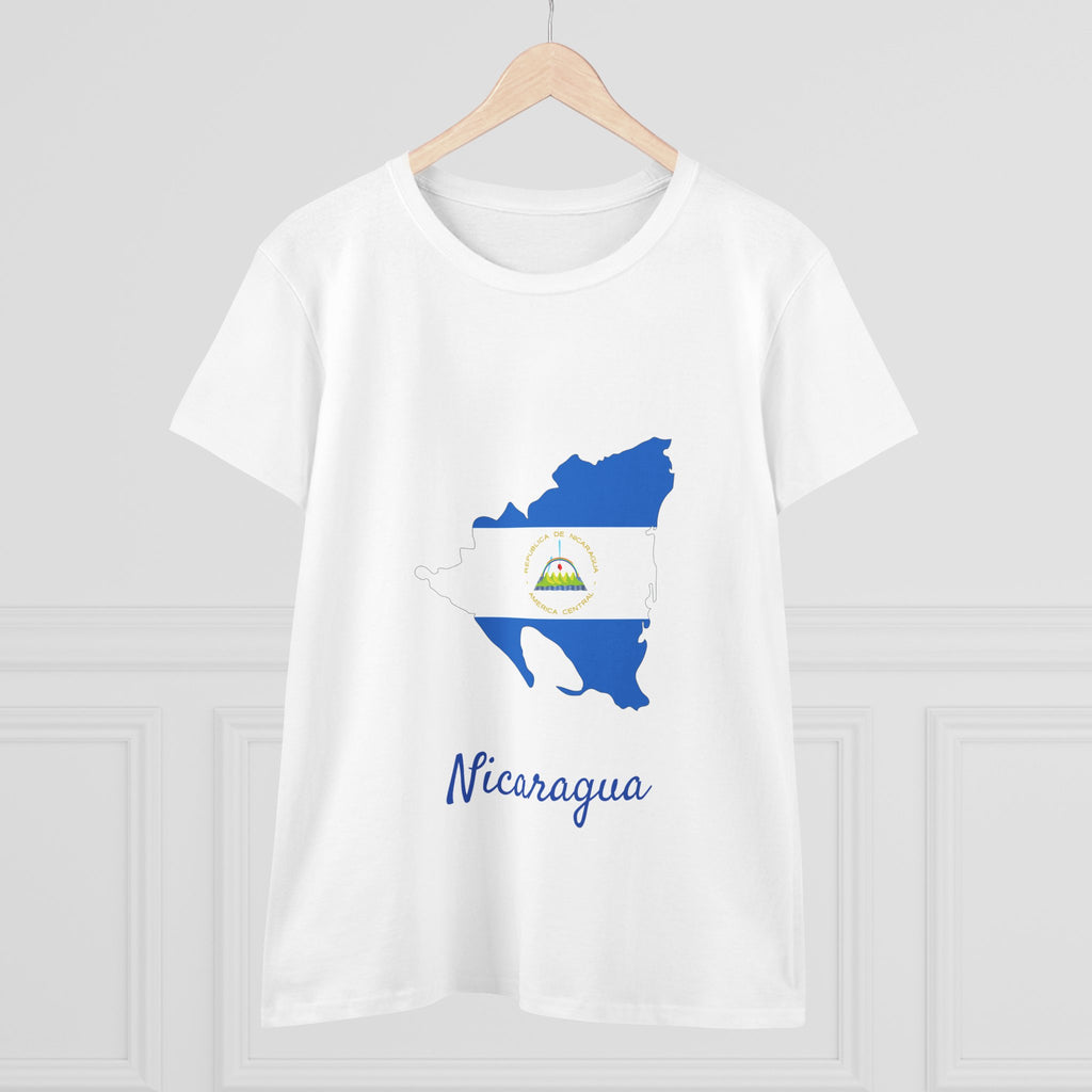 ALGÓDON DE MEDIO GROSOR Camiseta de Mujeres Nicaragua Diseño Nicaragua