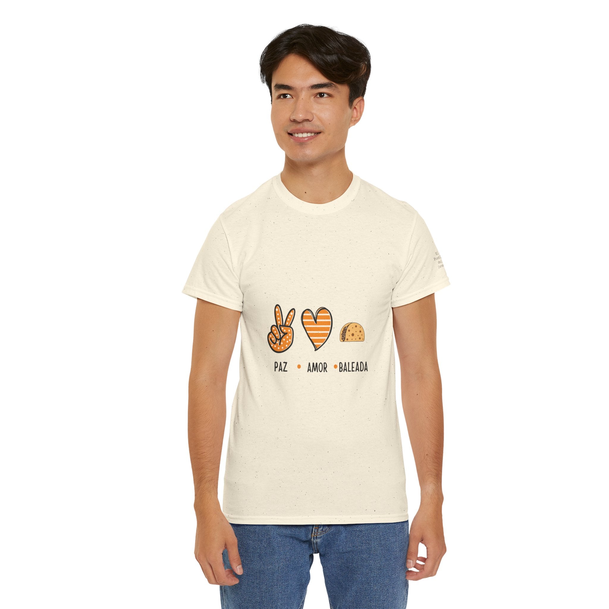 ALGODÓN GRUESO Camiseta de Hombres Paz Amor Baleada