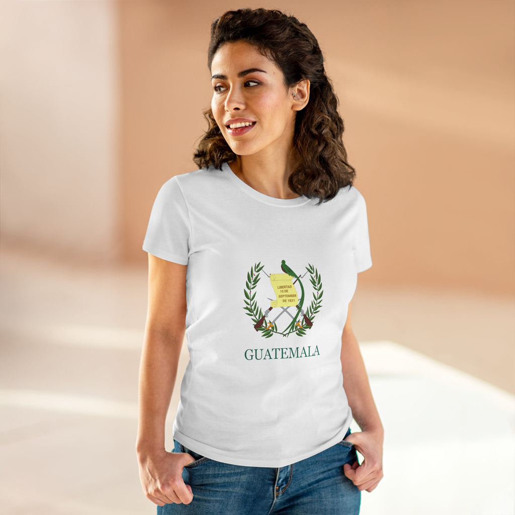 ALGODÓN DE GROSOR MEDIO Camiseta de Mujeres Escudo Nacional de Guatemala