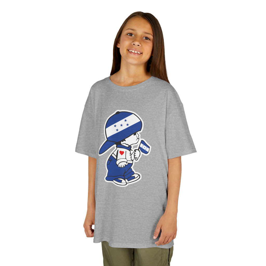 ALGODÓN GRUESO Camiseta de Niñas Honduras El Niño Catracho Original